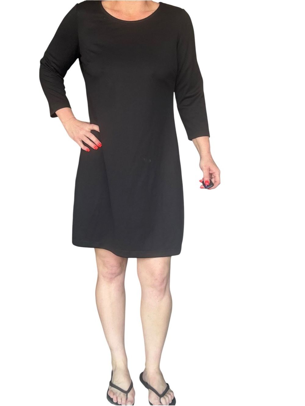 Nicole Miller Classic Black Shift Dress - Elegant Everyday Style